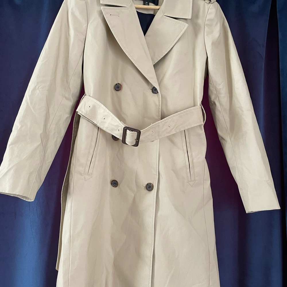 J. Crew Light Tan Double-Breasted Trench Coat